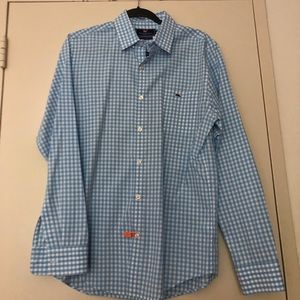 Vineyard Vines, blue & white button down, size M.